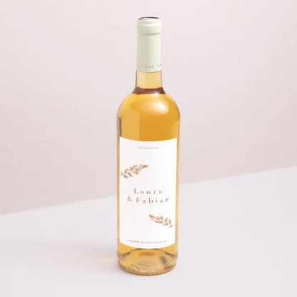 Flaschenetikett Hochzeit Porträt ländlich creme schick foto N° 1