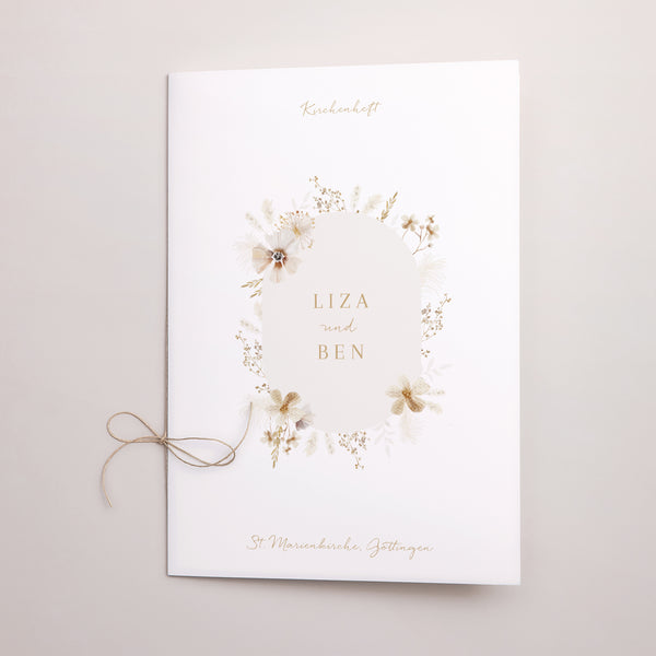 Kirchenheft Hochzeit Doppelflügel Böhmisch Creme foto