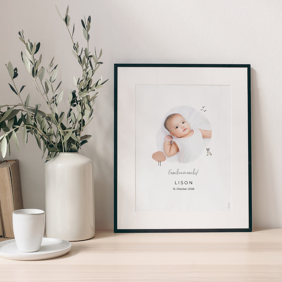 Poster Geburt Porträt Bleistiftkaninchen foto