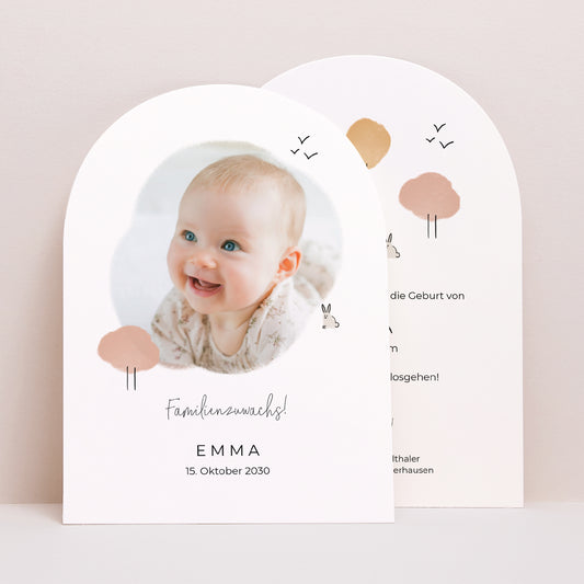 Geburtskarte Kleine Arche Bleistiftkaninchen foto