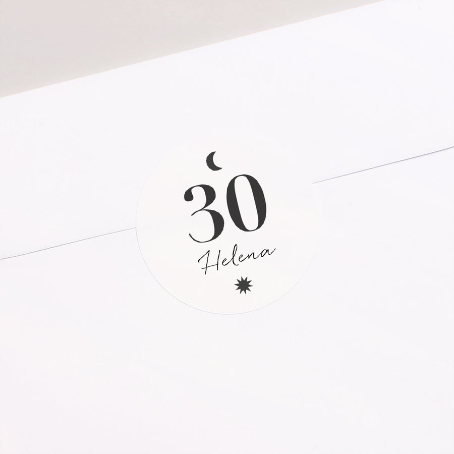 Sticker Geburtstag Erwachsener Rund Arche Typo, 30 Jahre alt foto