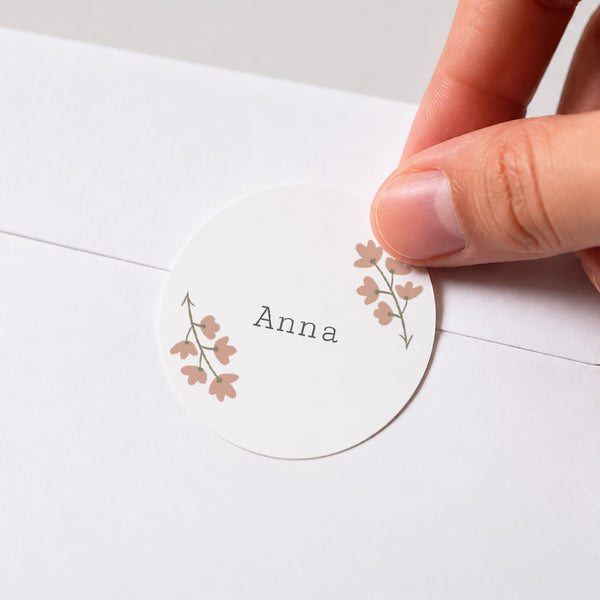 Sticker Kindergeburtstag Rund Blumenthema foto