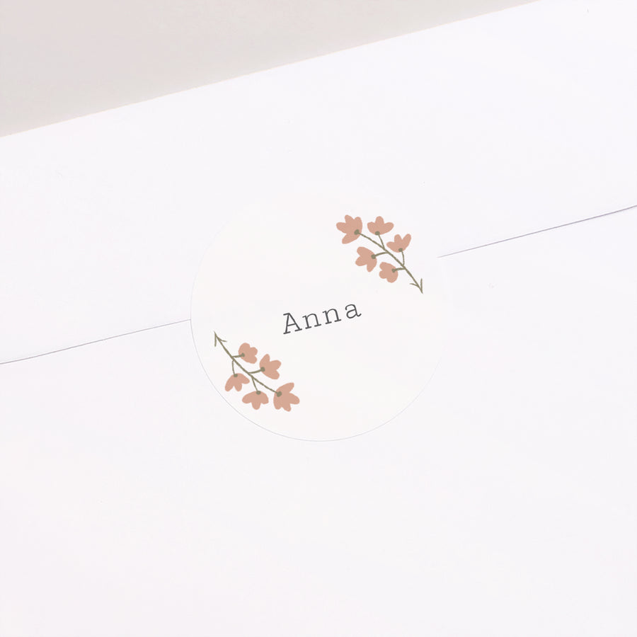 Sticker Kindergeburtstag Rund Blumenthema foto