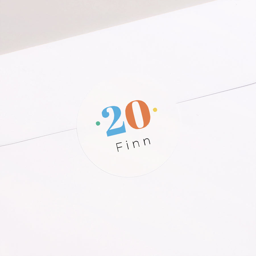 Sticker Geburtstag Erwachsener Rund runde Männer mehrfarbig foto
