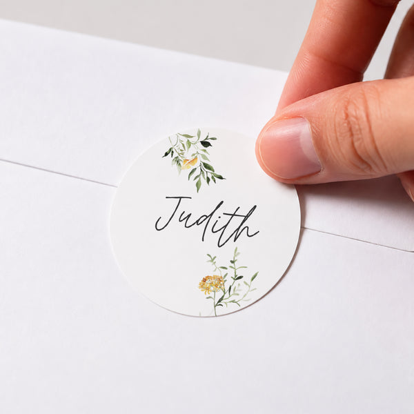 Sticker Geburtstag Rund Multiphotos Blumen foto