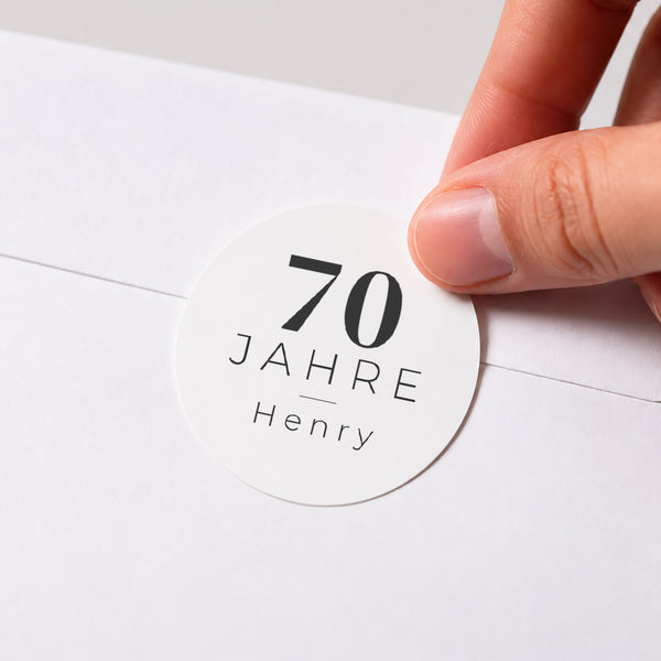 Sticker Geburtstag Rund Foto-Porträt, 70 Jahre foto