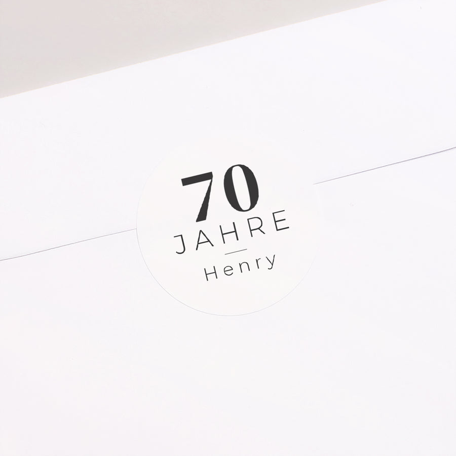 Sticker Geburtstag Erwachsener Rund Foto-Porträt, 70 Jahre foto