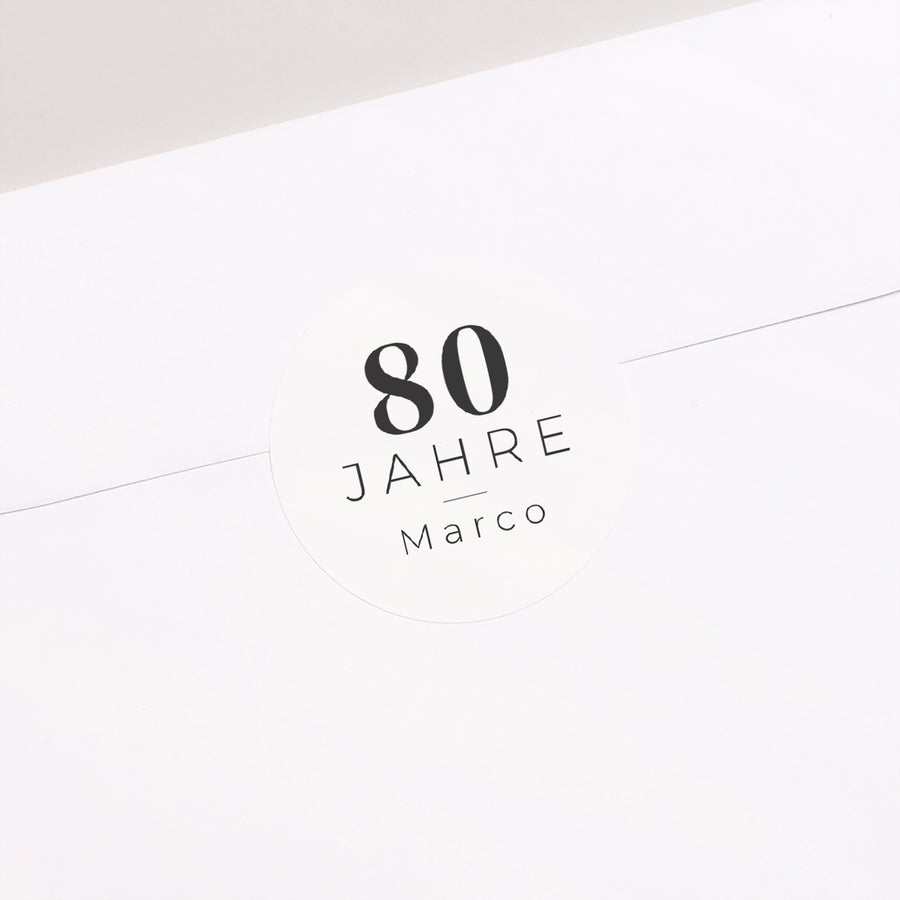Sticker Geburtstag Erwachsener Rund 80. Geburtstag Foto allein foto