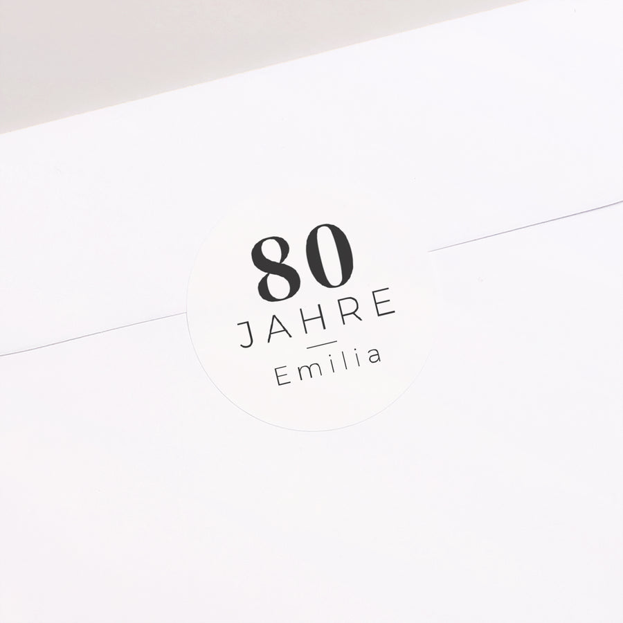 Sticker Geburtstag Erwachsener Rund 8 Fotos, 80 Jahre foto