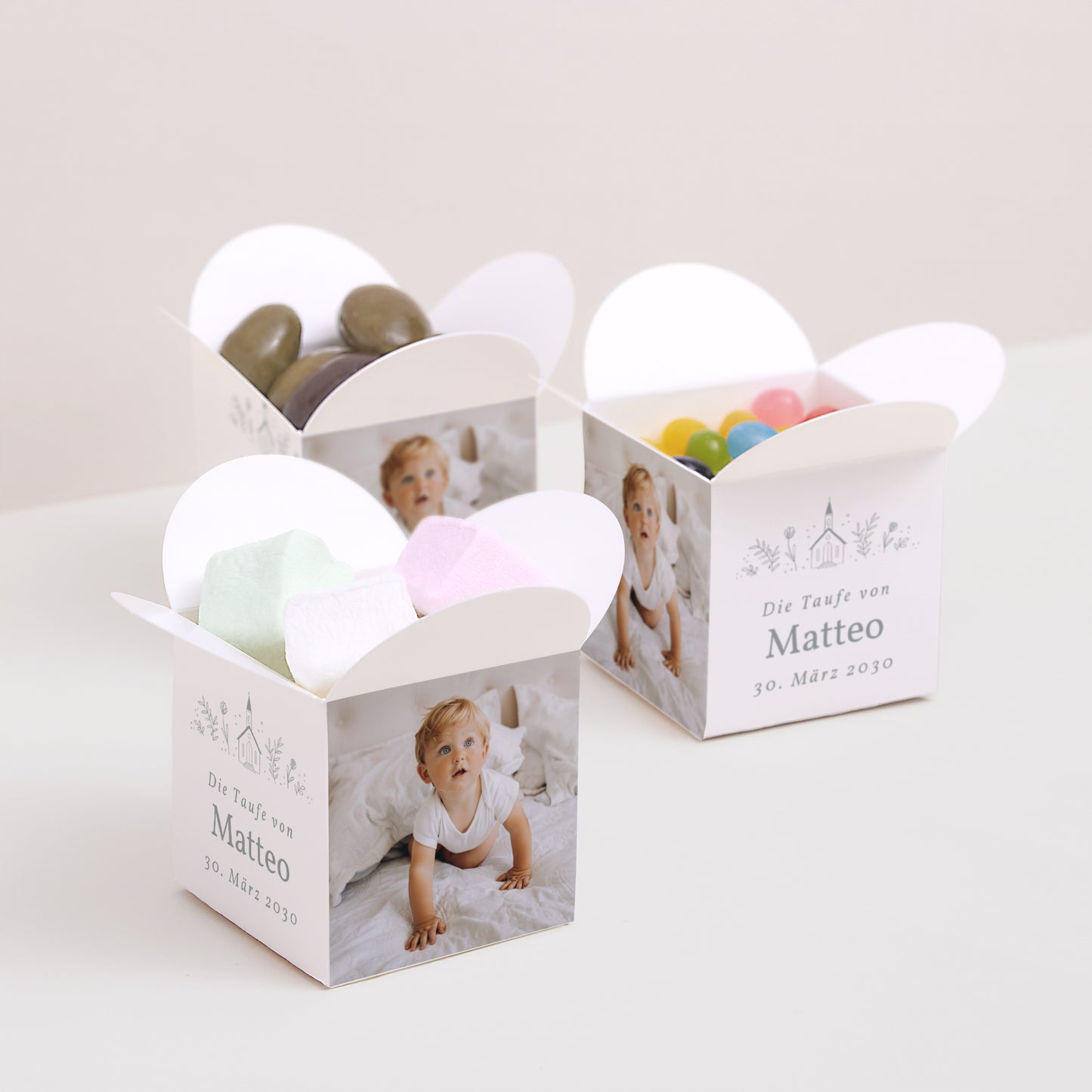 Geschenkbox Taufe Schmetterlingsöffnung Kreidekirche foto N° 3