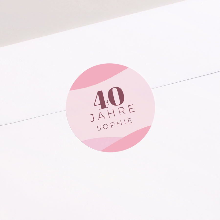 Sticker Geburtstag Erwachsener Rund 40 Jahre, Camaïeu rosa foto