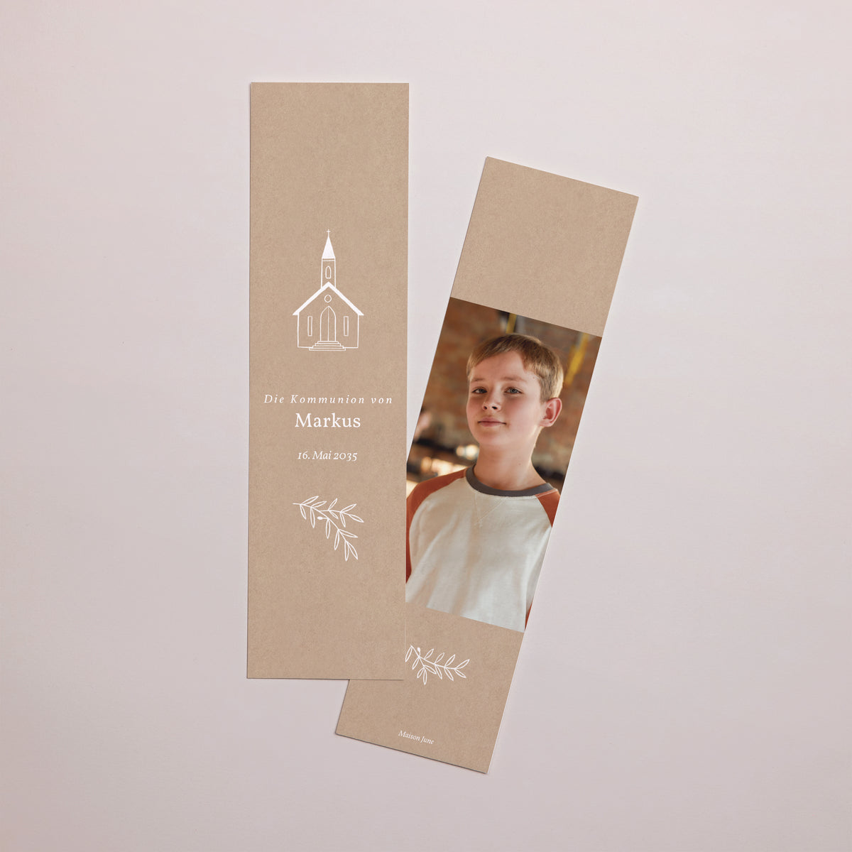Lesezeichen Kommunion Lesezeichen Kirche, Kraft-Effekt foto