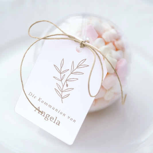 Geschenkbox Kommunion Ball mit Wimpel-Etikett foto