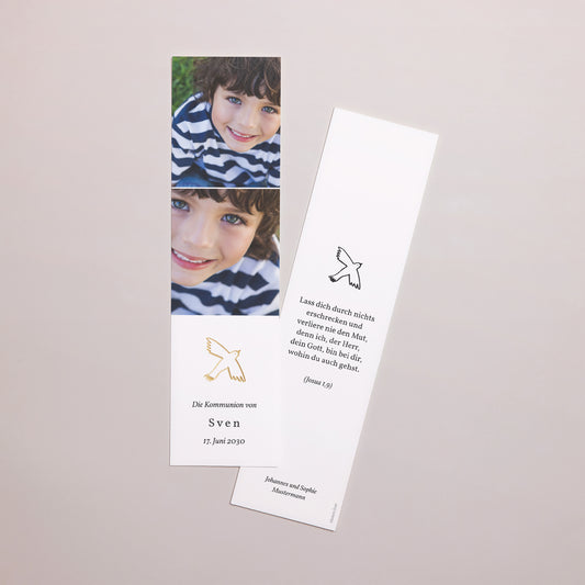 Lesezeichen Kommunion Lesezeichen Goldenes Muster foto