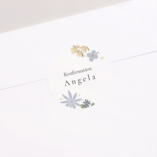 Sticker Konfirmation Rund Blumenstrauß foto