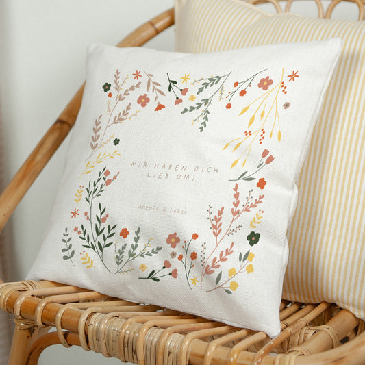 Kissen Objekte Natürliche Beige Blumen des Herzens foto