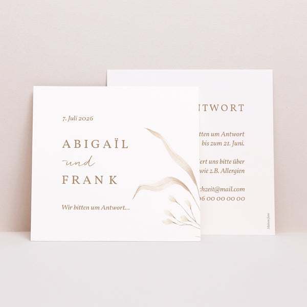 Antwortkarte Hochzeit Quadrat Wilde Blumen foto