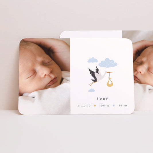 Geburtskarte Landschaft, abgerundete Ränder foto