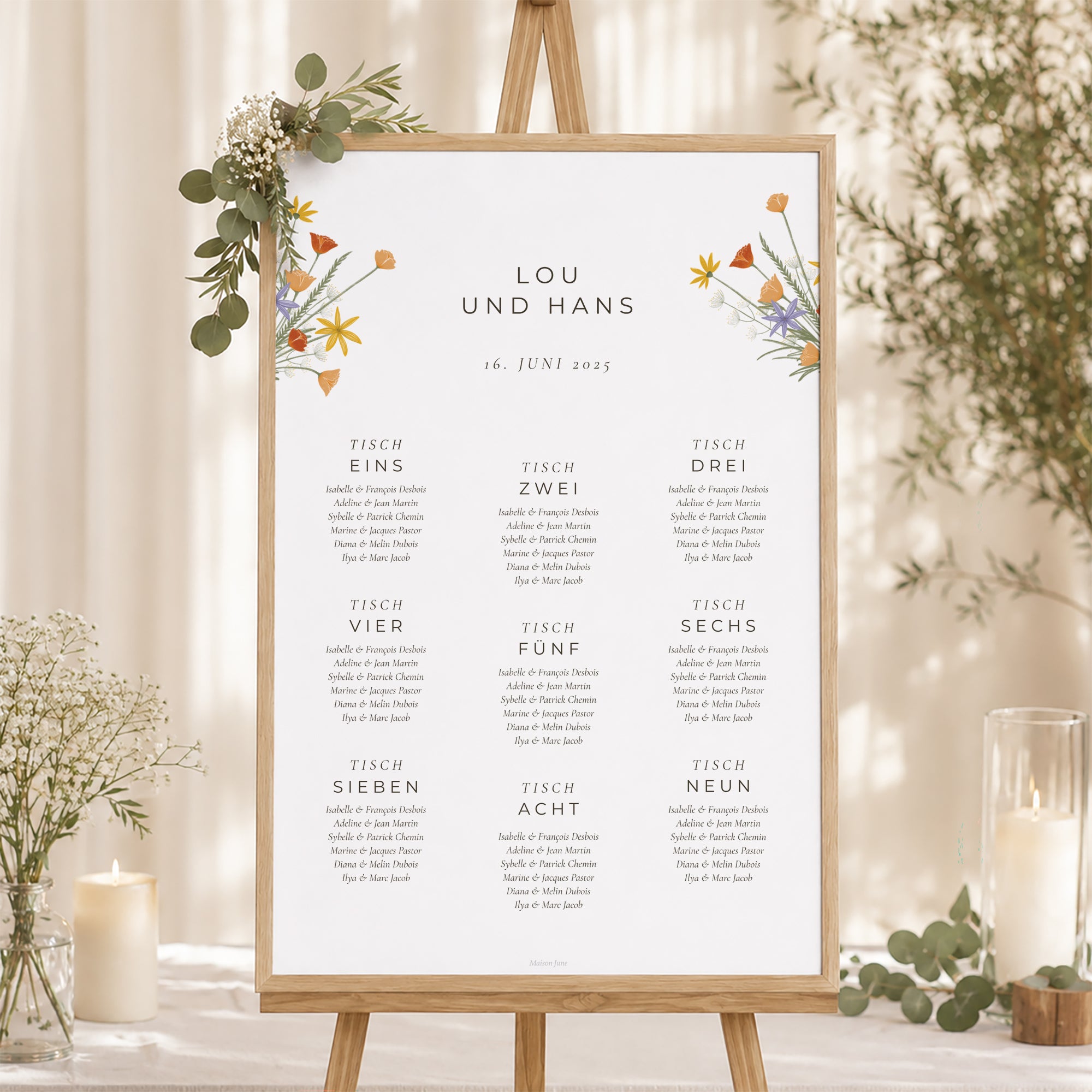 Sitzplan Hochzeit Porträt foto N° 1