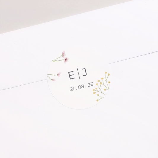 Sticker Hochzeit Rund Blühende Landschaften foto