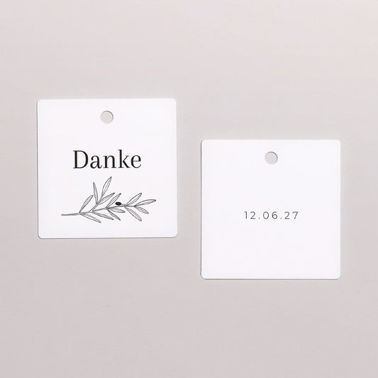 Vorgelochtes Etikett Hochzeit quadratisch foto