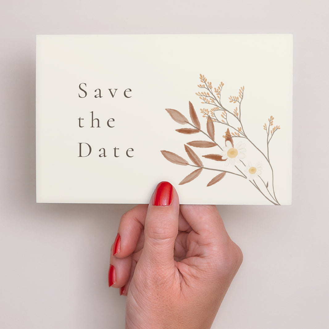 Save the date Karte Hochzeit Landschaft Böhmischer Blumenstrauß foto N° 3