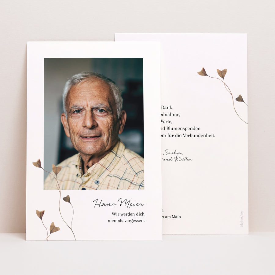 Dankeskarte Trauer PortraitPorträt foto