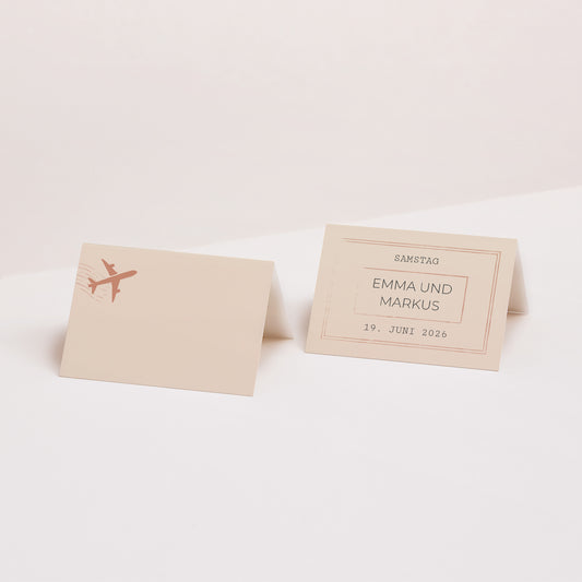 Tischkarten Hochzeit Quer Die Reise eines Lebens foto