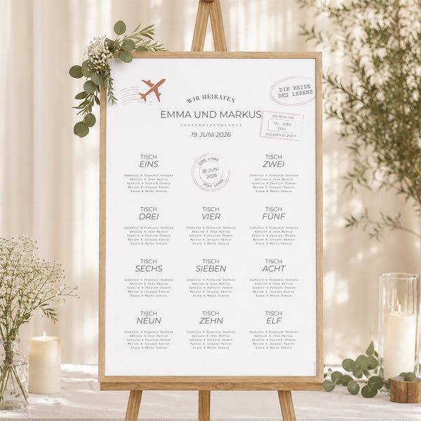 Sitzplan Hochzeit Porträt 60 x 90 cm Die Reise eines Lebens foto