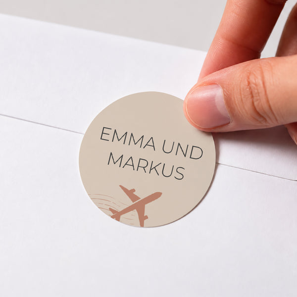 Sticker Hochzeit Rund Die Reise eines Lebens foto