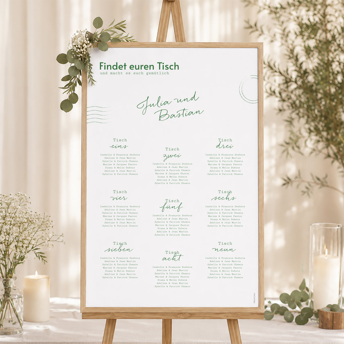 Sitzplan Hochzeit Porträt foto N° 1