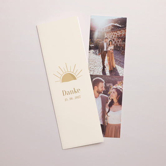 Dankeskarte Hochzeit Fotoautomaten Lesezeichen Unter dem Sonnenlicht foto
