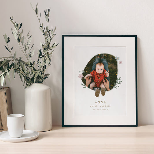 Poster Geburt Porträt Kleine Schritte auf dem Feld foto