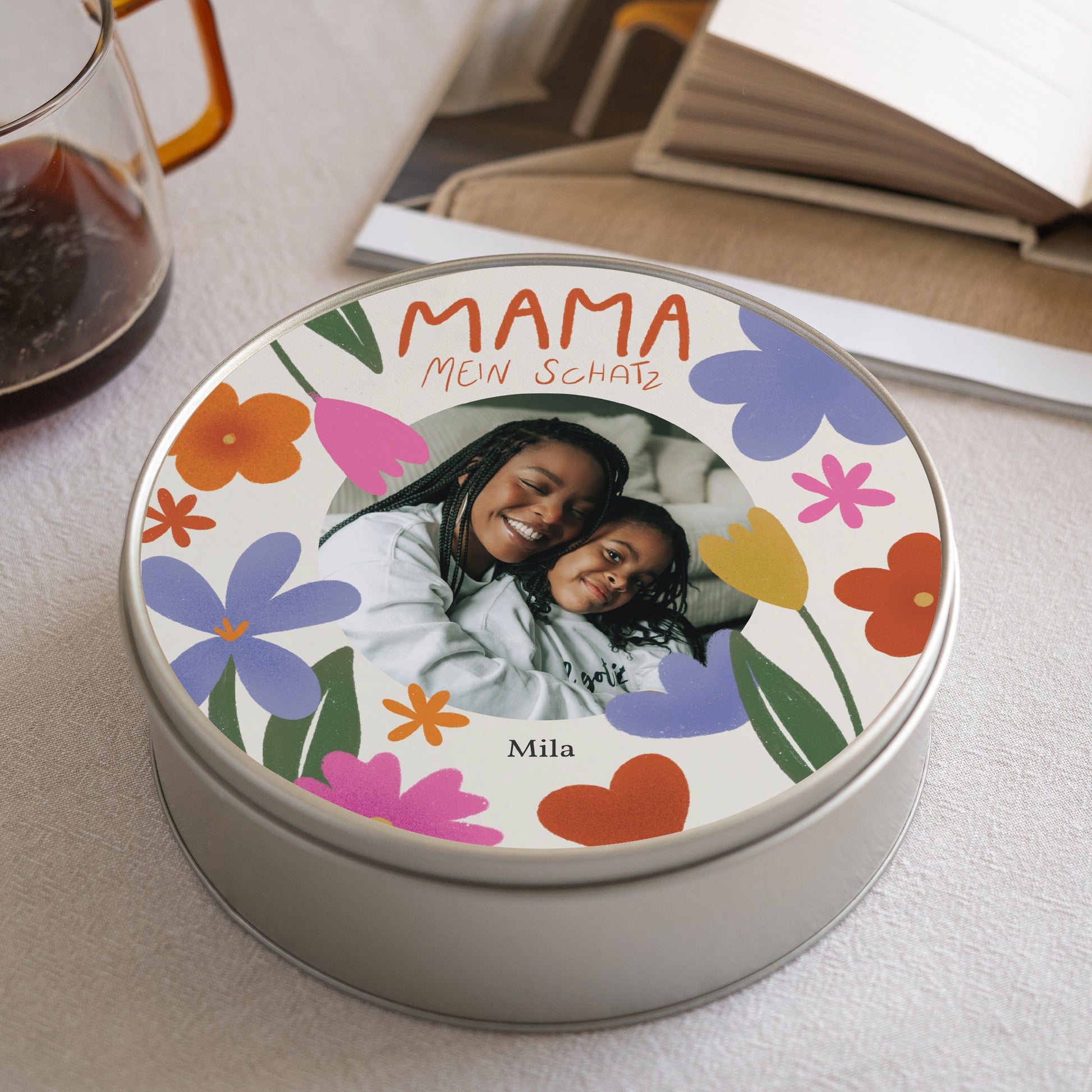 Metalldose Objekte runde, mit Schokolade gefüllt Mama der Liebe II foto N° 2