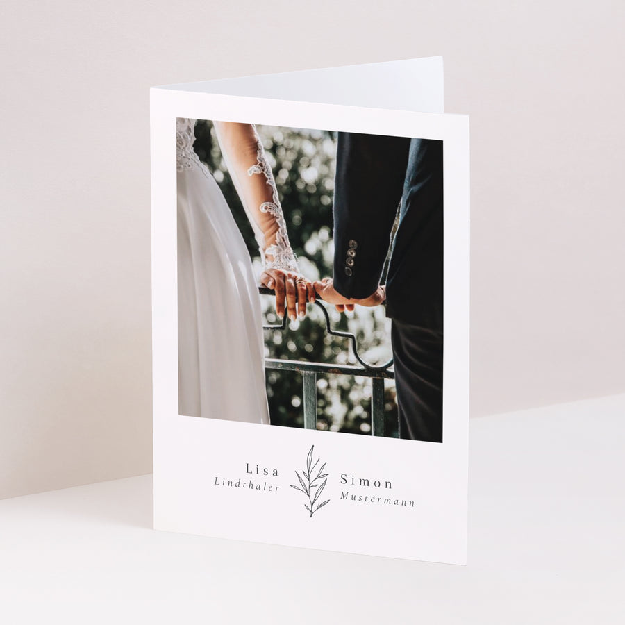 Dankeskarte Hochzeit Doppelflügelporträt Reiner Strang foto