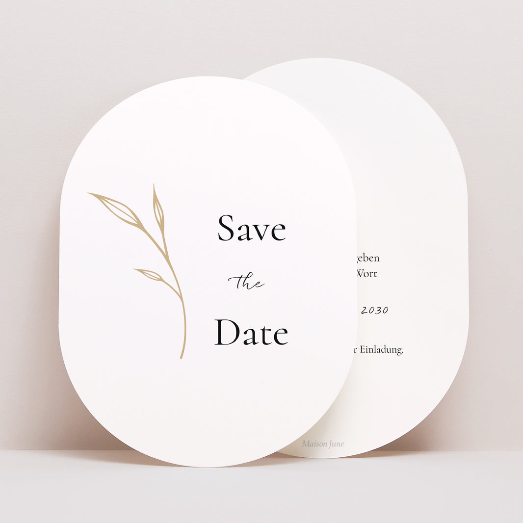 Save the date Karte Hochzeit oval foto N° 1