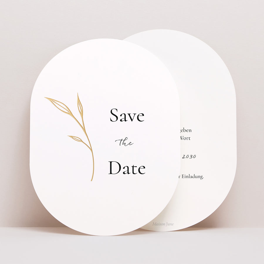 Save the date Karte Hochzeit oval foto