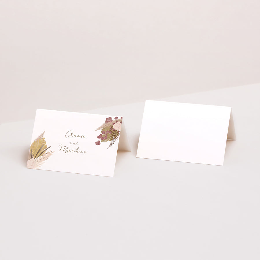 Tischkarten Hochzeit Quer Böhmisches Medaillon foto
