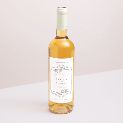 Flaschenetikett Hochzeit Porträt Pflanzenrahmen II foto N° 1