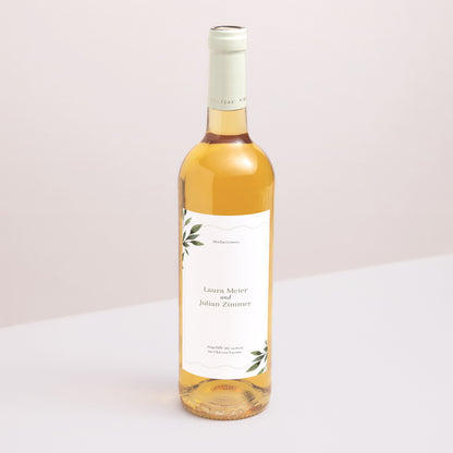 Flaschenetikett Hochzeit Porträt Pflanzliche Wellenbewegung foto N° 1