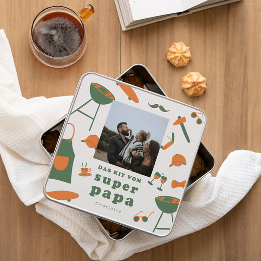 Metalldose Objekte Quadratisch Super-Daddy-Kit foto