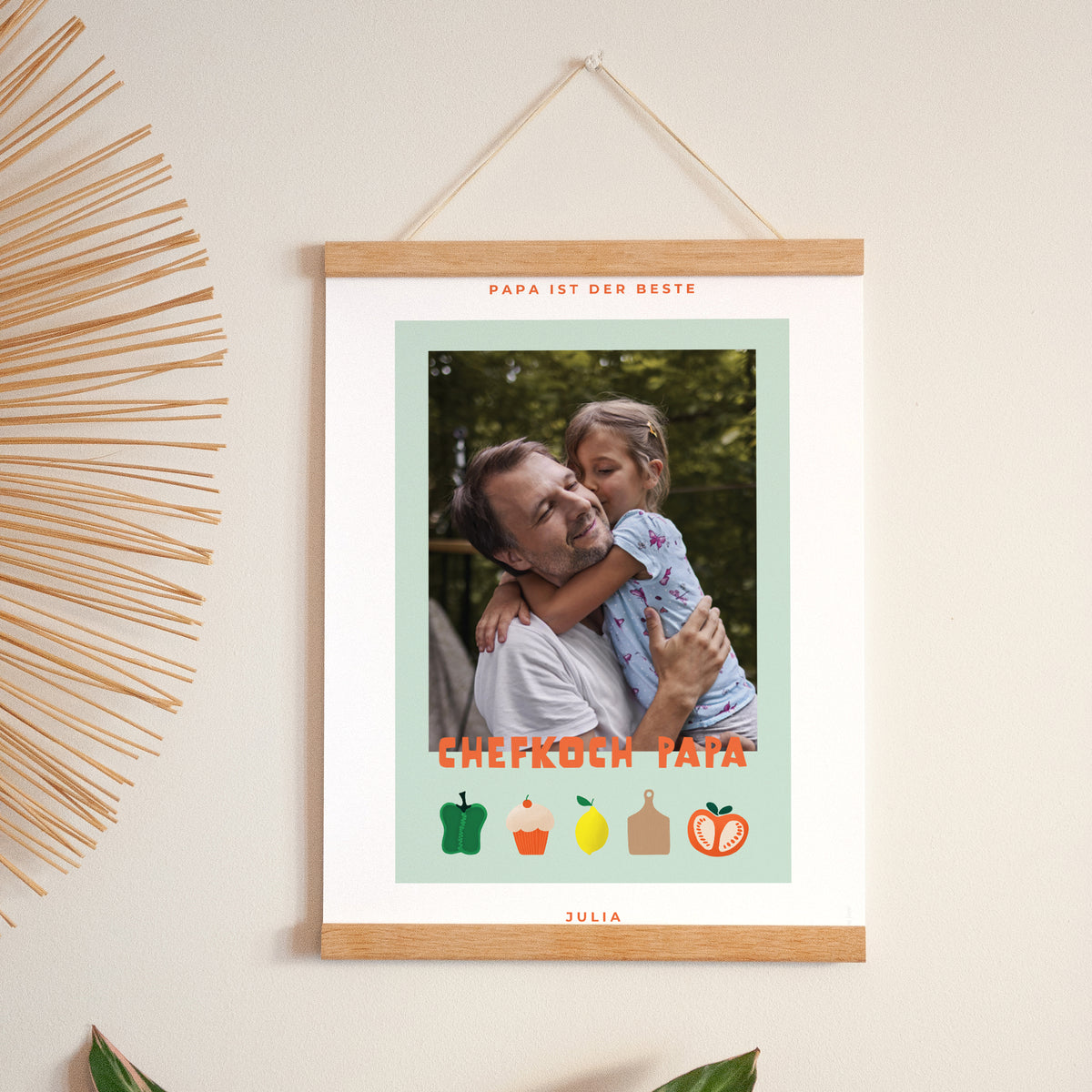 Poster Objekte Porträt Papa kocht foto