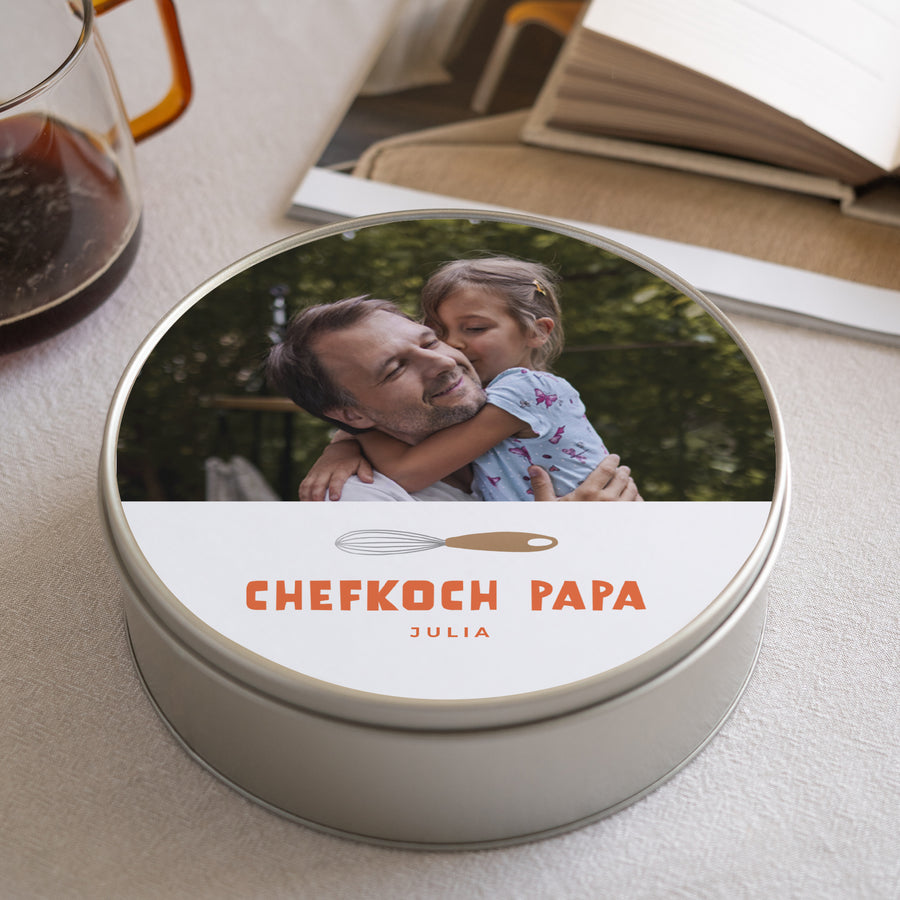 Metalldose Objekte Runde Papa kocht foto