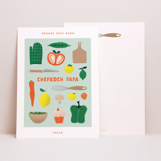 Karte Objekte Porträt Papa kocht foto