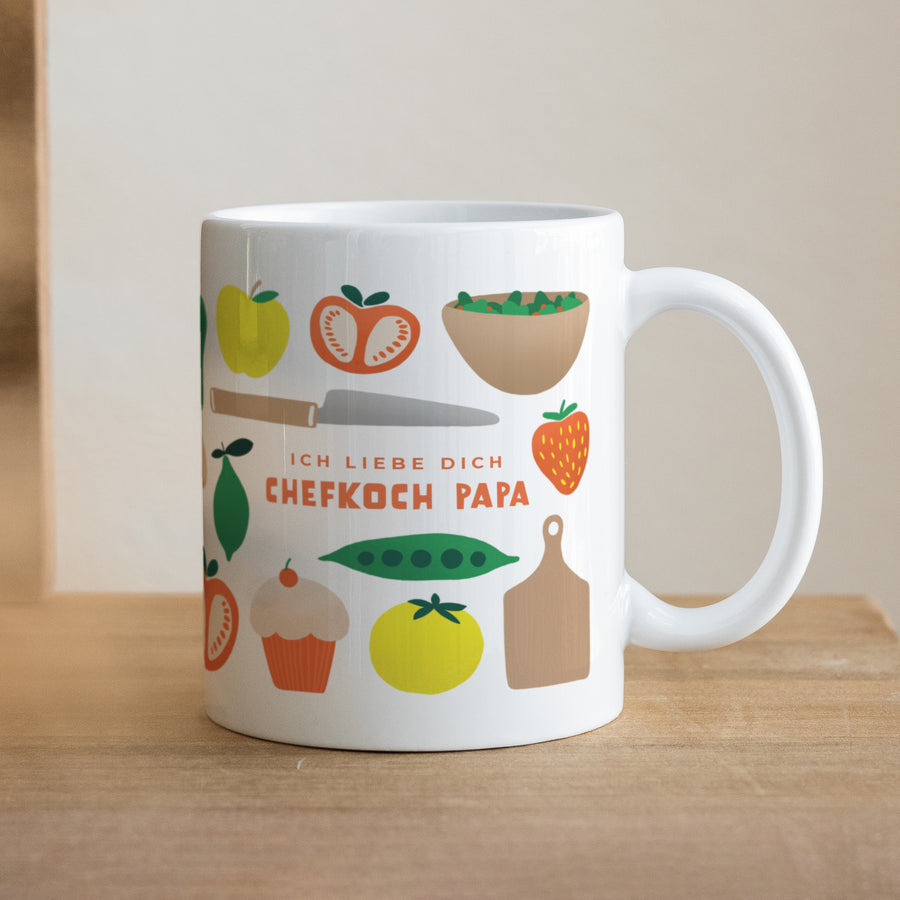 Tasse Objekte Weiß Papa kocht foto