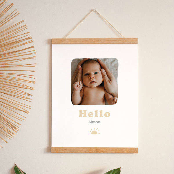 Poster Geburt Porträt Sonnenmotiv Vergoldung foto