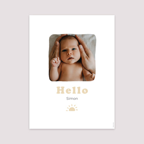 Poster Geburt Porträt Sonnenmotiv Vergoldung