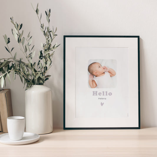 Poster Geburt Porträt Motiv Herzvergoldung foto