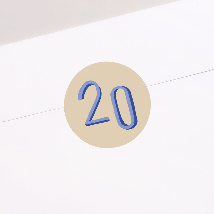 Sticker Geburtstag Erwachsener Rund POP blau foto