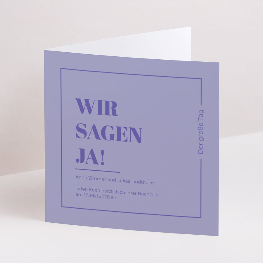 Hochzeitseinladung Doppelflügiges Quadrat pop & love foto